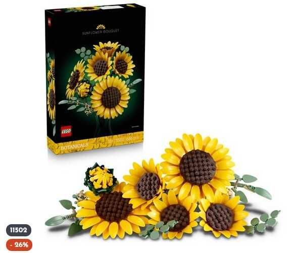 LEGO Botanicals Sonnenblumen, 3D Puzzle mit Kunstblume (11502) 686 Teile