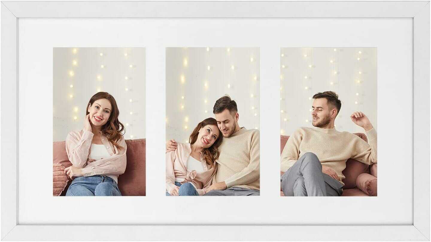 SONGMICS Bilderrahmen für 3 Fotos (10 x 15 cm), weiß für 16,99€ statt 19,99€