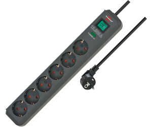 Brennenstuhl Eco Line, Steckdosenleiste 6 Fach (Mehrfachsteckdose mit erhöhtem Berührungsschutz, Schalter und 1,5m Kabel) schwarz  Für 5,92€ PVG 14,48 €
