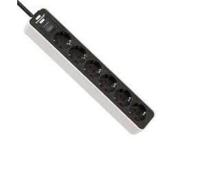 Brennenstuhl Ecolor Steckdosenleiste 6 Fach (Mehrfachsteckdose mit Schalter und 1,5m Kabel) schwarz/weiß für 6,78€ PVG 9,50€
