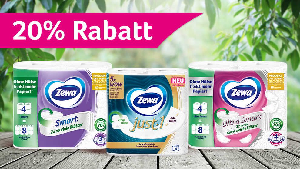 20% Cashback für Zewa Smart, Ultra Smart, just1