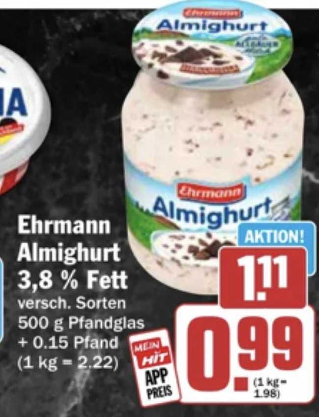 Ehrmann Almighurt 500g 1,11€ mit HIT App 0,99€