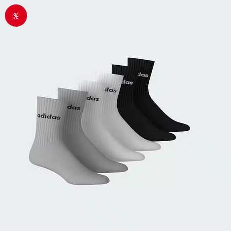 [OttoUP+] 6 Paar Adidas Linear Crew Cushioned Socken • 3 Farben • 37   48 | Mixed für 11,99€ in 37 39 & 43 45