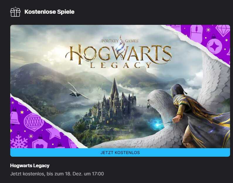 Hogwarts Legacy kostenlos im Epic Gamestore