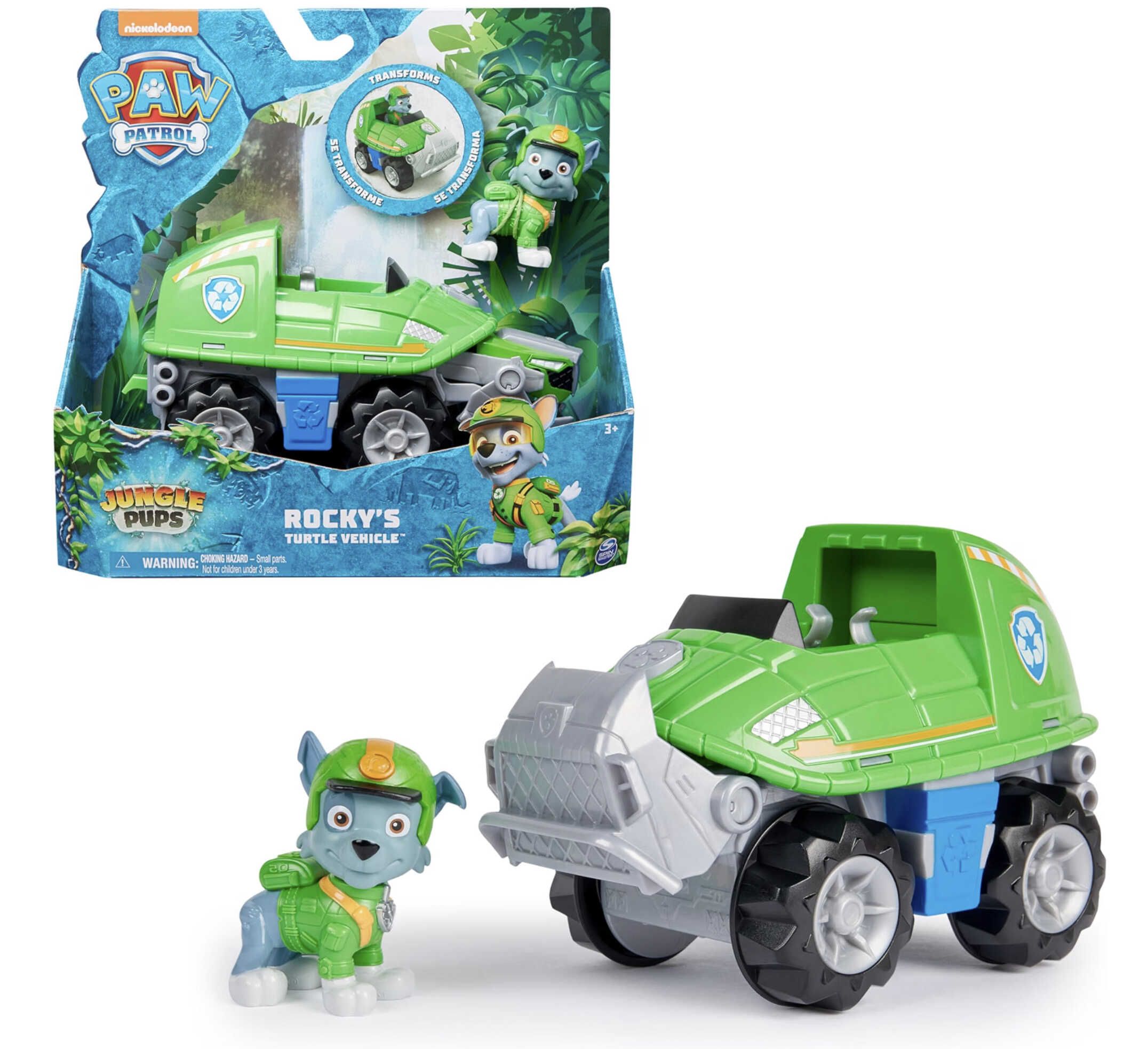 PAW PATROL Jungle Pups Schnappschildkröten-Fahrzeug mit Rocky-Figur für 13,68€ statt 20,97€ PAW PATROL Jungle Pups Schnappschildkröten Fahrzeug mit Rocky Figur für 13,68€ statt 20,97€