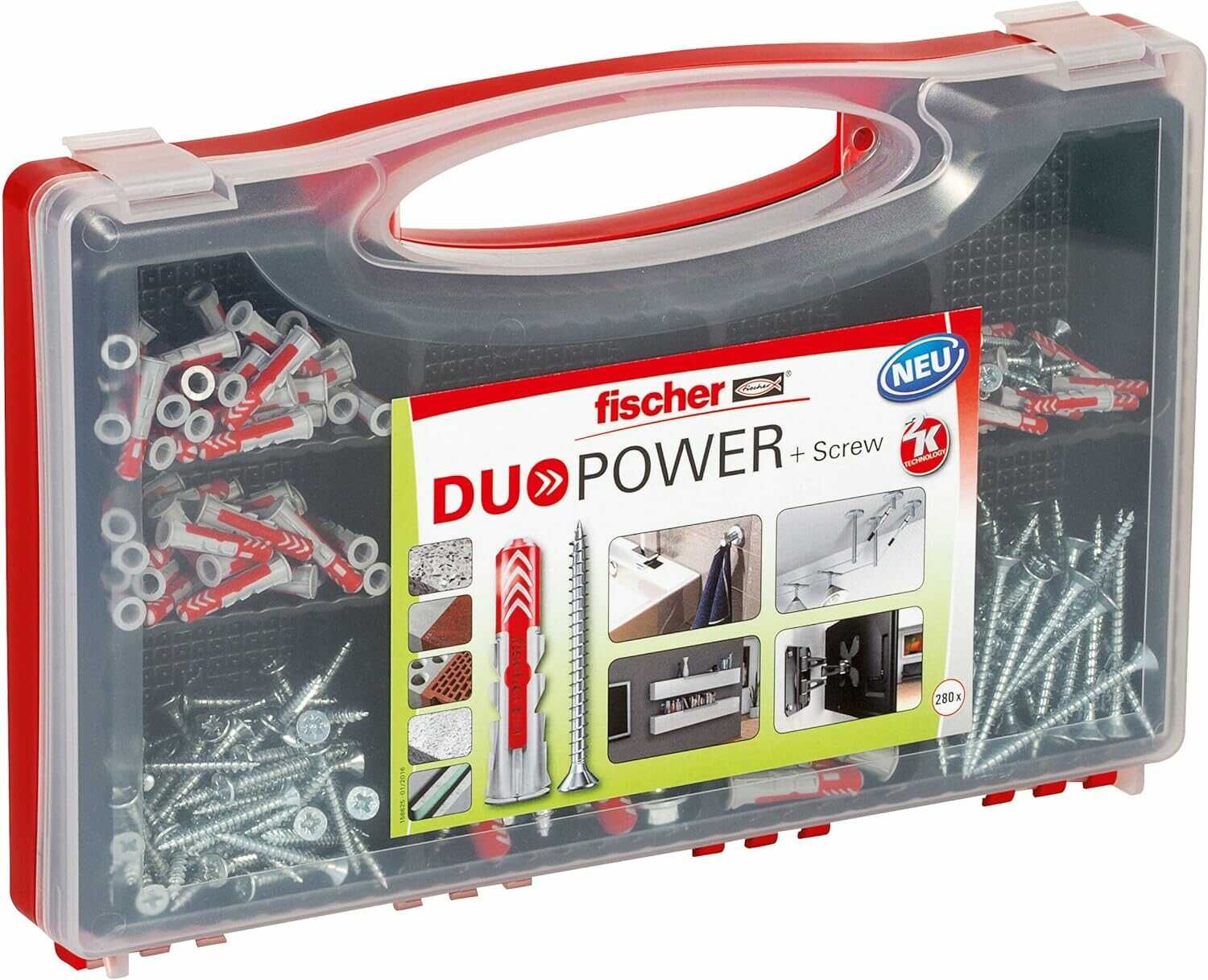 [Prime] fischer Red Box DuoPower + Schraube, Sortimentsbox, 280 teilig 23,39€ statt 27,11€