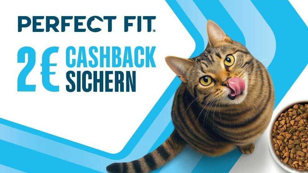 Jetzt PERFECT FIT™ Katzen Produkte probieren und 2 € Cashback sichern