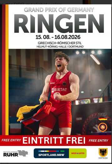 [Deutscher Ringer Bund] Kostenloser Eintritt zum Grand Prix Germany | Dortmund | 15. und 16. August | LOKAL