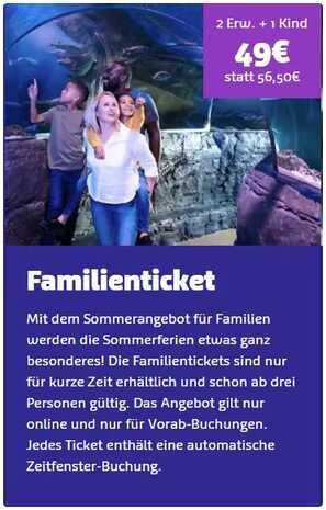 Sealife Hannover Familienticket ab 49 € statt 56,50 €
