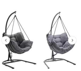 Dehner Hängesessel Chicago inkl. Gestell & Montageset   ca. B110 x H196 x T107,5 cm, pulverbeschichtetes Stahlgestell, bis 110 kg belastbar