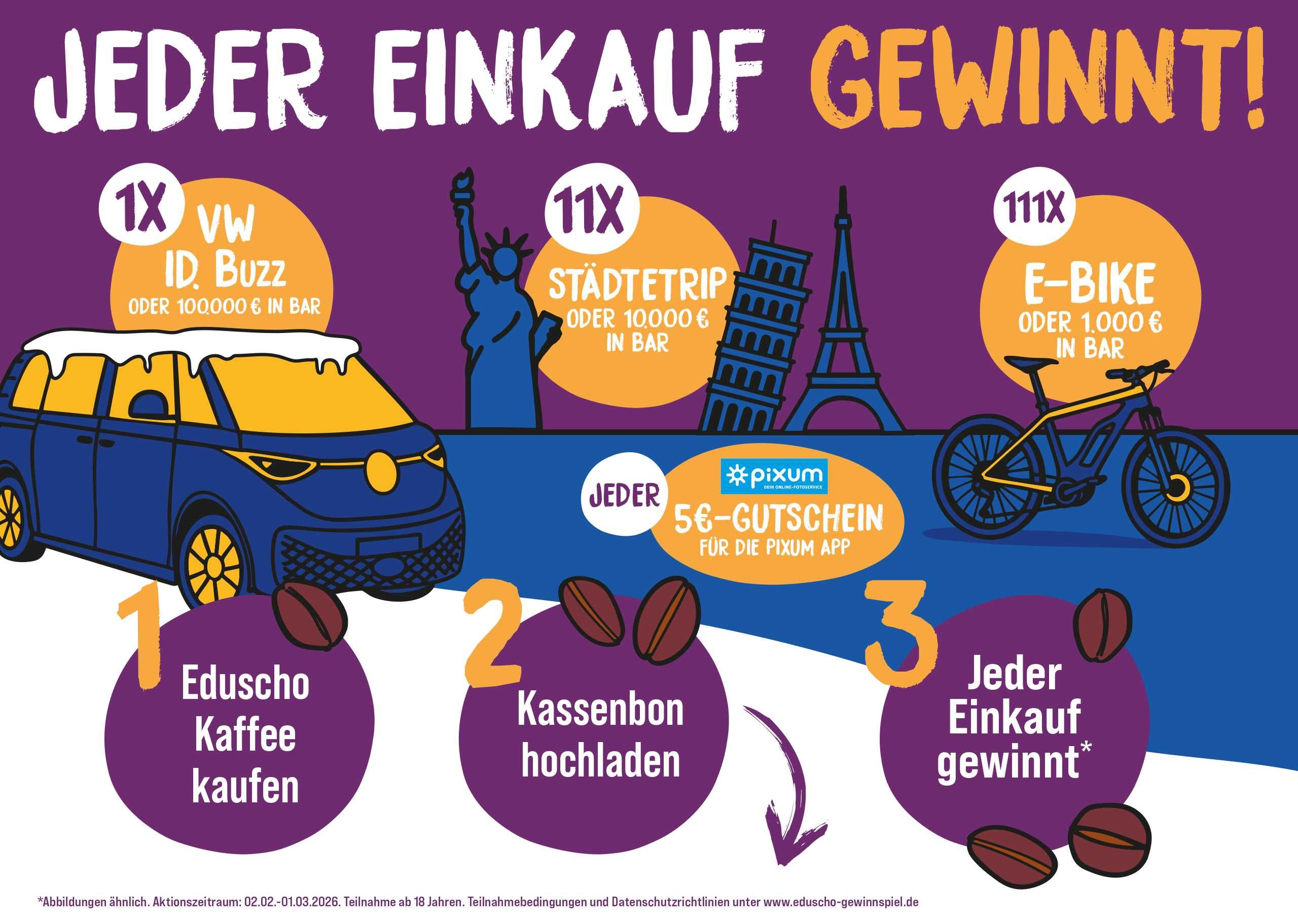 Eduscho Glückscode Aktion – Jeder Einkauf gewinnt (bis 01.03.2026)