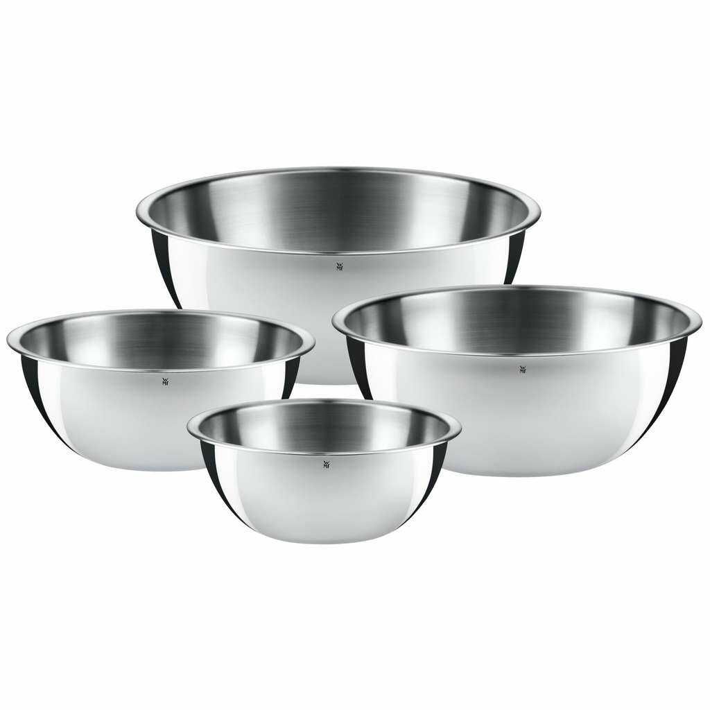 WMF Gourmet Schüsselset 4-teilig, Edelstahl Schüsseln für die Küche 0,75l - 2,75l, Rührschüssel Edelstahl, Cromargan, PRIME WMF Gourmet Schüsselset 4 teilig, Edelstahl Schüsseln für die Küche 0,75l 2,75l, Rührschüssel Edelstahl, Cromargan, PRIME