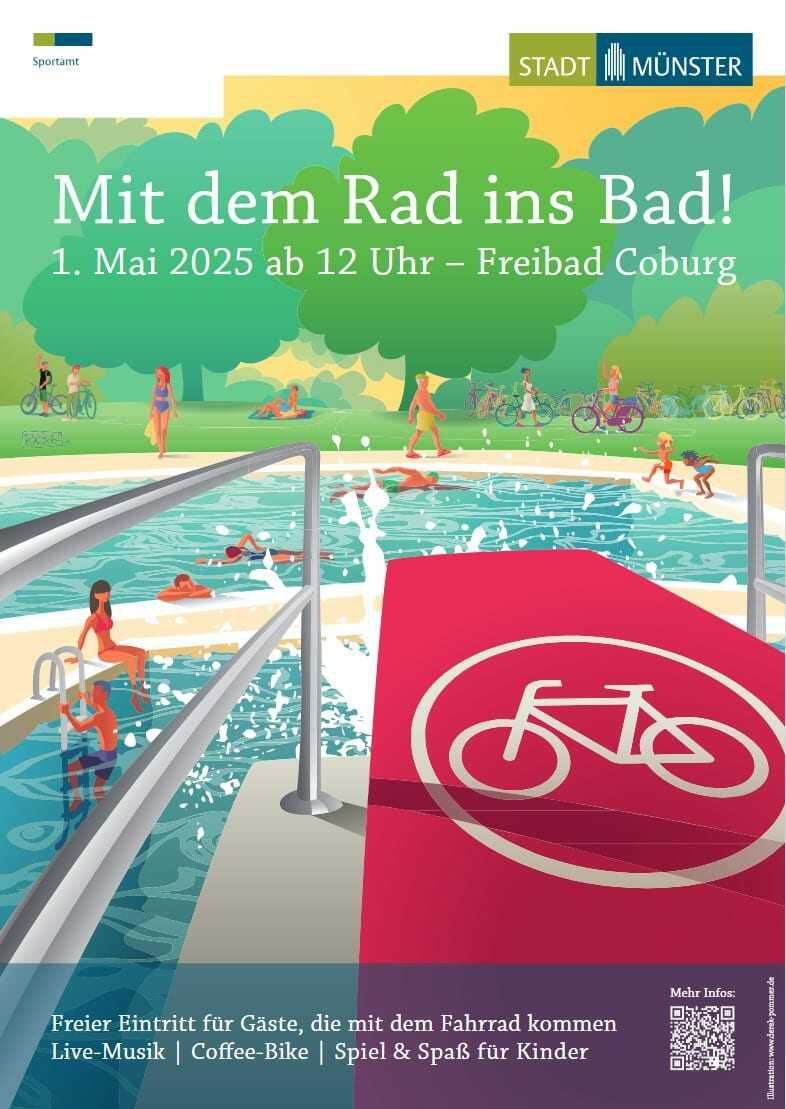 Freier Eintritt ins Freibad Coburg am 01.05.2025 für alle Radfahrer 🚴‍♀️🚴‍♂️