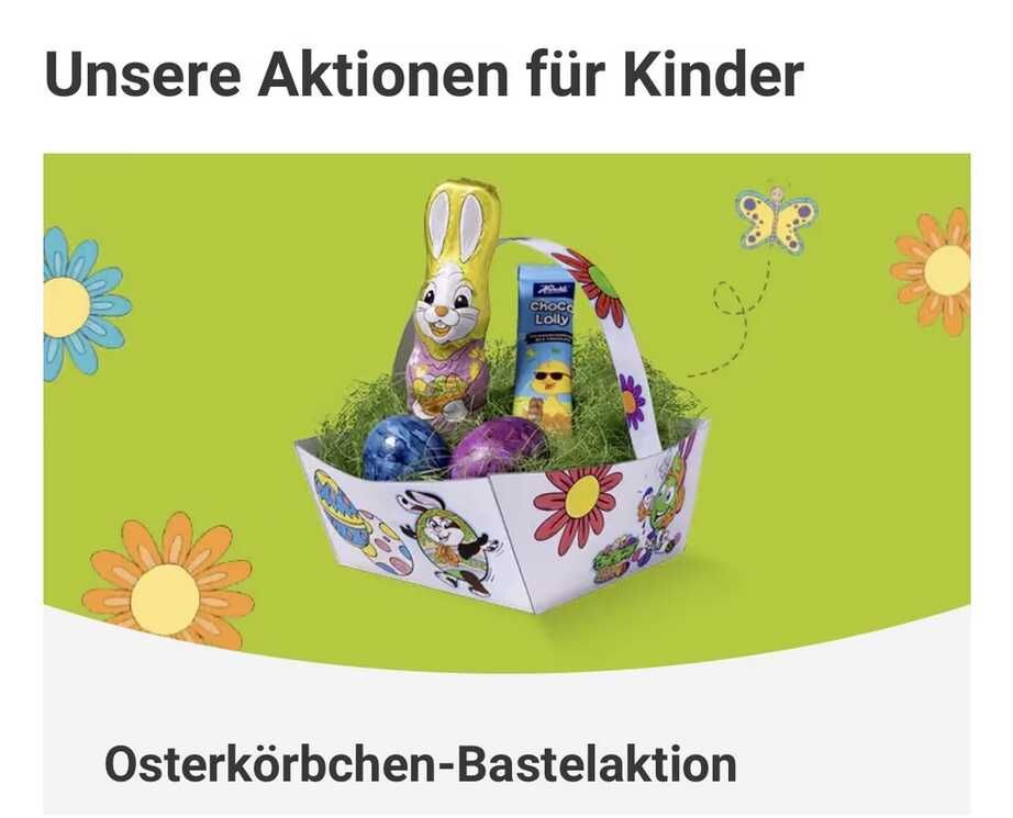 [Globus] Gratis Oster Bastelaktion für Kinder – Körbchen basteln & vom Osterhasen füllen lassen!