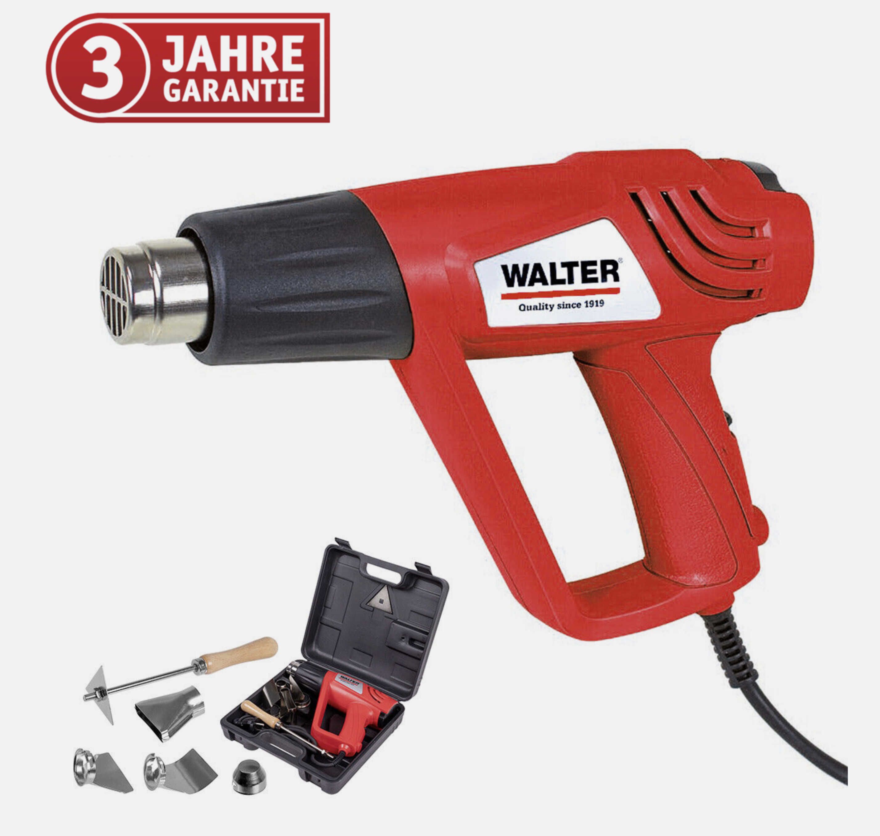 WALTER Heißluftpistole. Heißluftgebläse 2000W für 22,90€ statt 24,90€ WALTER Heißluftpistole. Heißluftgebläse 2000W für 22,90€ statt 24,90€