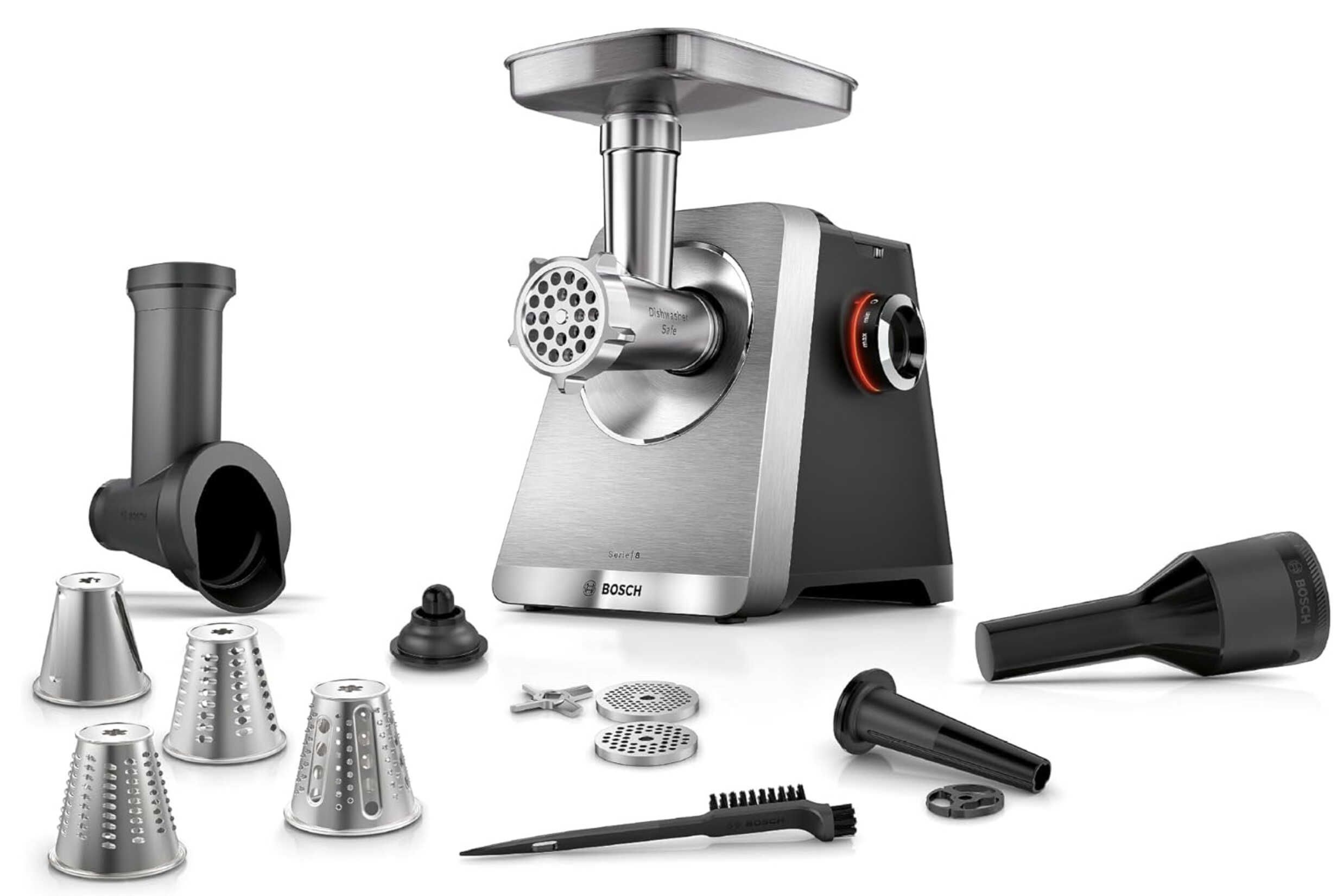 Bosch Fleischwolf Serie 8 mit 3 Lochscheiben (3/4,5 / 8mm) für 239€ statt 279,99€