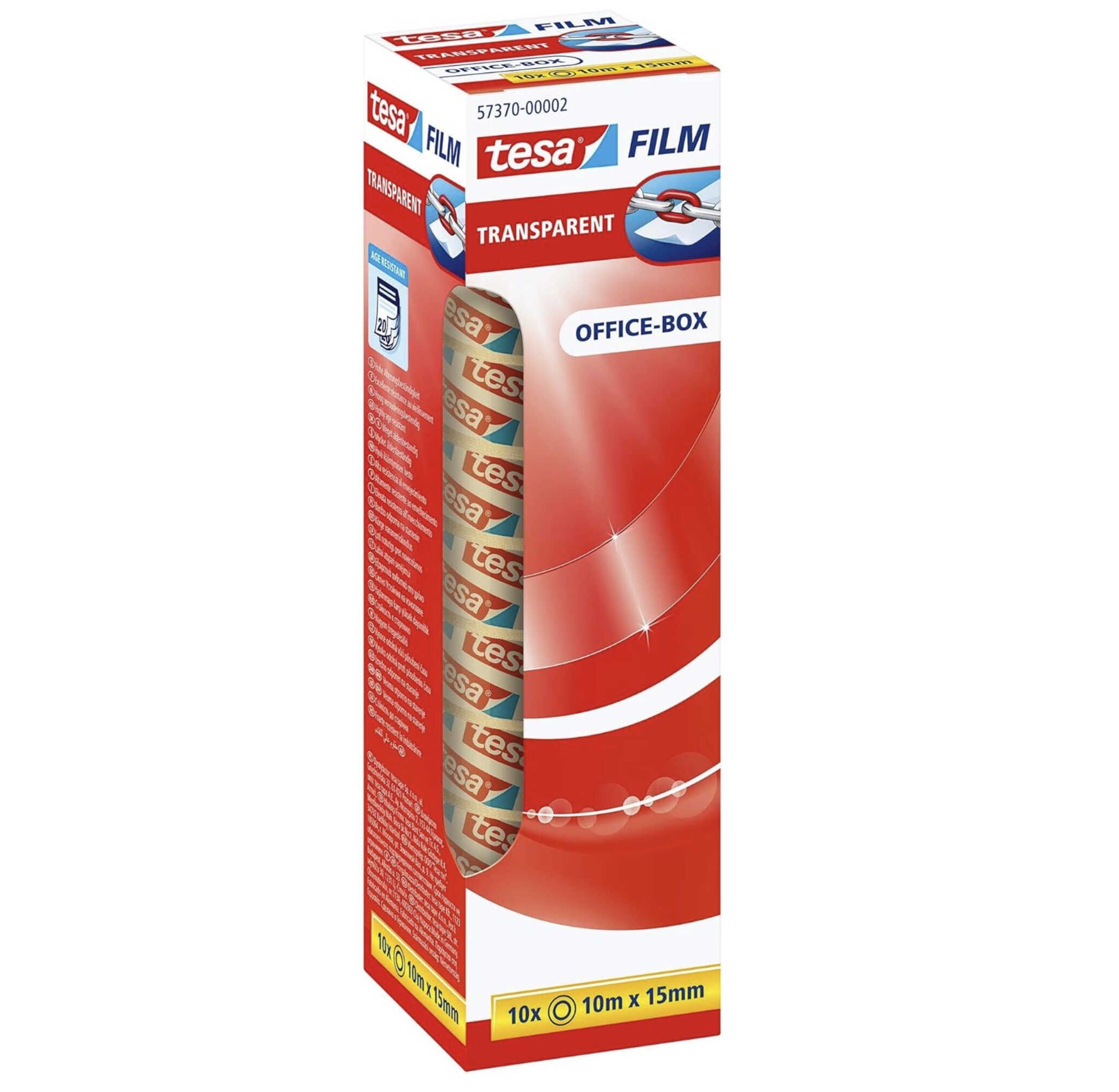 10x tesa tesafilm transparent   Transparentes Klebeband mit starker Haftung   alterungsbeständig und reißfest   10 m x 15 mm für 2,99€ statt 5,99€