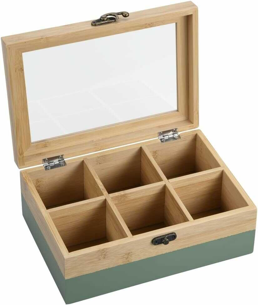 Kesper® | Tee Box 6 Fächer – mit Sichtfenster 9,99€ statt 19,90€