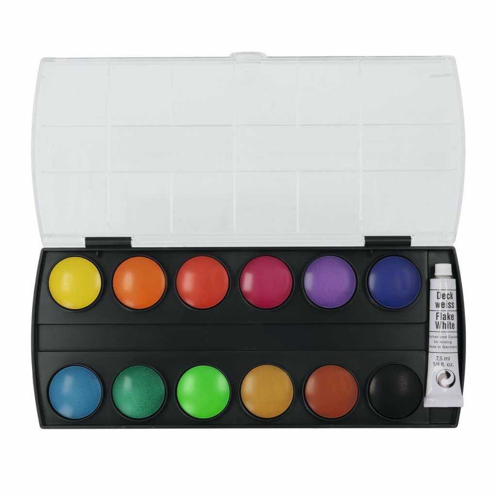 Pelikan Deckfarbkasten mit 12 Farben und Deckweiß-Tube, 1 Stück - prime Pelikan Deckfarbkasten mit 12 Farben und Deckweiß Tube, 1 Stück prime