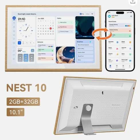 Black view NEST 10, 10,1 Digitaler Kalender und Bilderrahmen mit Touch für 87,99€ statt 99,99€