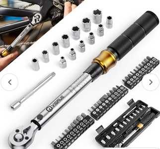 VIGRUE Drehmomentschlüssel 1/4” 5–25 Nm inklusive umfangreichem Zubehör (Prime)