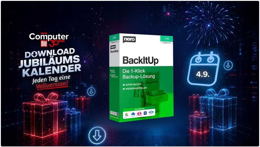 COMPUTER BILD: Nero BackItUp 2026 kostenlos – automatische Backups für PC, NAS & Cloud COMPUTER BILD: Nero BackItUp 2026 kostenlos – automatische Backups für PC, NAS & Cloud