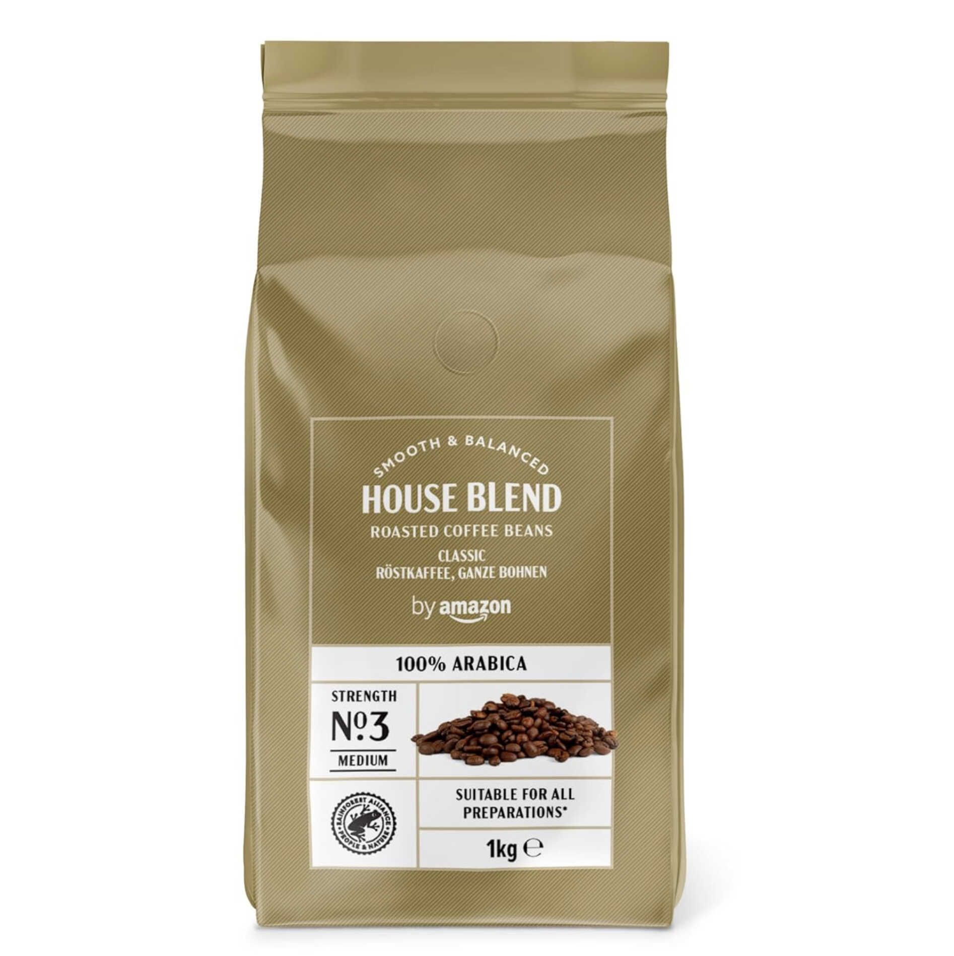 1 kg by Amazon House Blend Kaffeebohnen, Mittelgeröstet ab 9,27€ statt 15,49€ 1 kg by Amazon House Blend Kaffeebohnen, Mittelgeröstet ab 9,27€ statt 15,49€