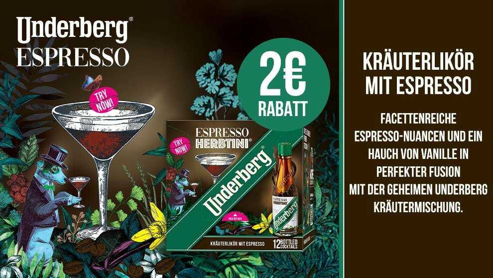 2€ Rabatt Underberg Espresso Herbtini 2€ Rabatt Underberg Espresso Herbtini