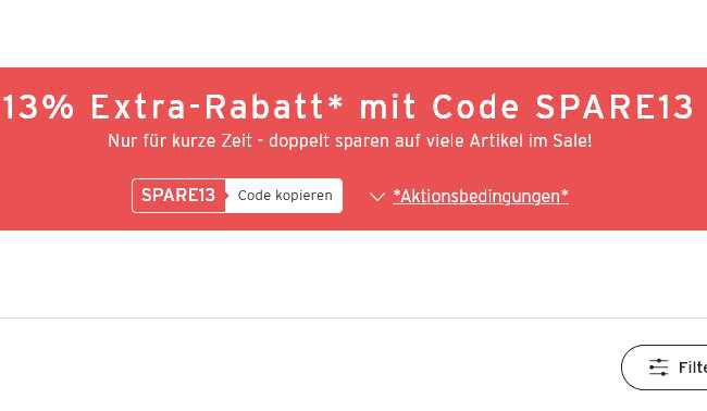 [Tchibo] 13% Extra Rabatt auf viele bereits reduzierte Artikel.