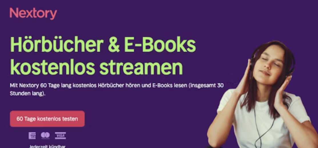Nextory 60 Tage lang kostenlos testen – 500.000 E Books & Hörbücher