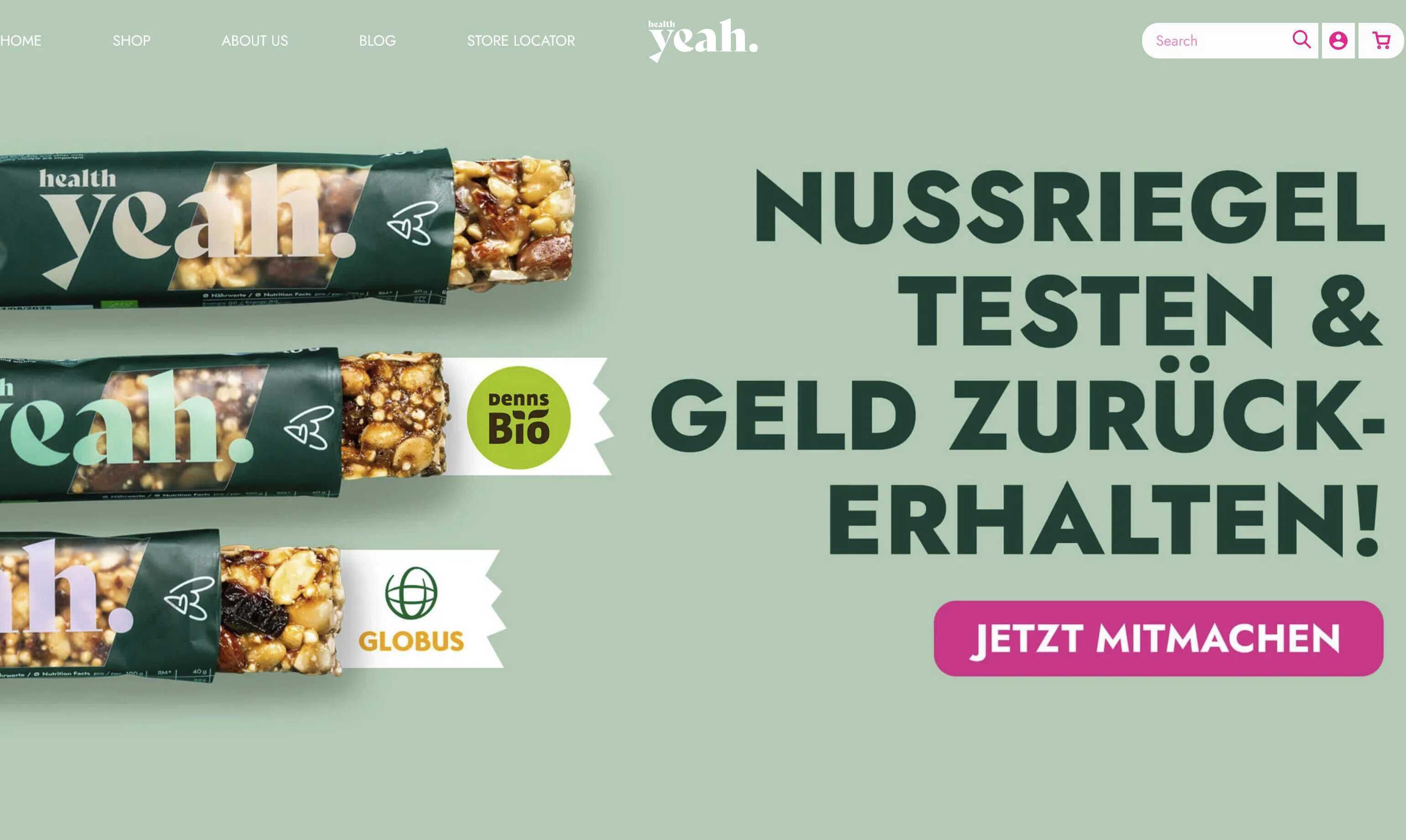 Gratis Testen: health yeah Nussriegel   bis zu 6 Riegel!