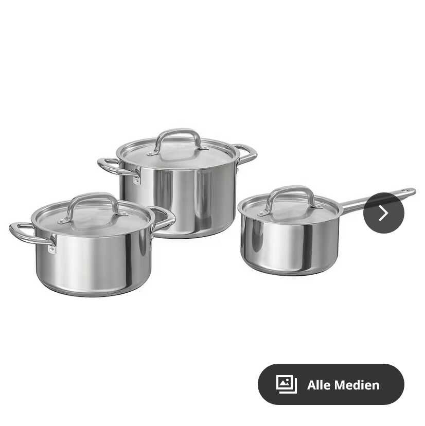 (Ikea Family) Kochgeschirr 6 tlg (3 Töpfe mit Deckeln) 29,99€ statt 34,99€