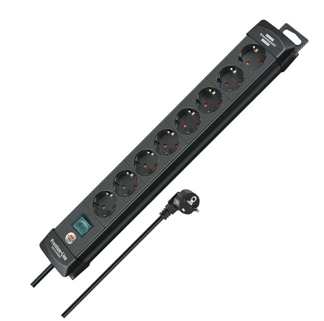 Brennenstuhl Premium Line 8 Fach Mehrfachsteckdose mit Schalter und 3m Kabel für 13,37€ statt 17,42€