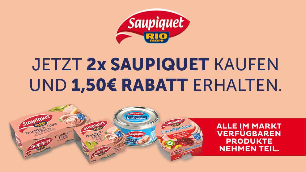 1,50€ Cashback auf den Saupiquet Thunfisch