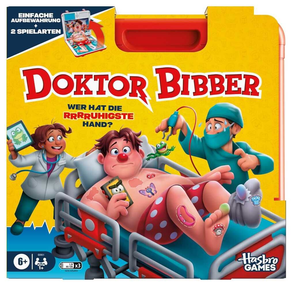 [Prime] Hasbro Gaming Doktor Bibber elektr. Brettspiel in Tragebox   17,99€ statt 25,98€