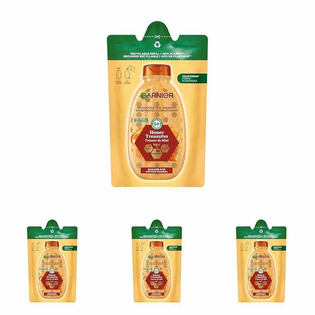 [Prime] 4x250ml Garnier Wahre Schätze Shampoo Nachfüllpack Honig Schätze