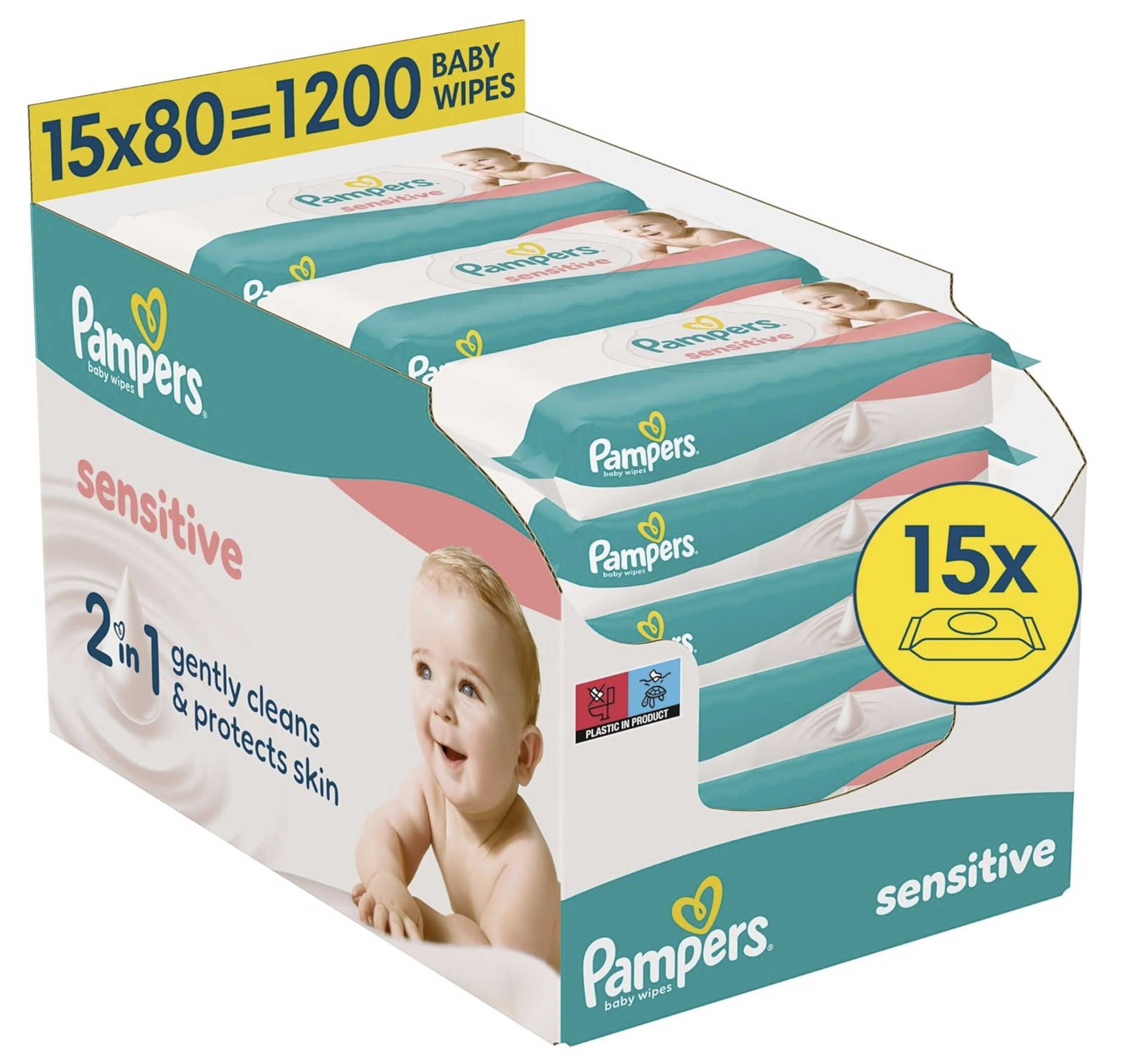 1.200er Pack Pampers Sensitive Baby Feuchttücher für 15,57€ statt 26,90€