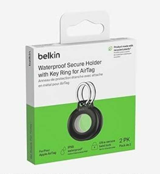 2er Pack Belkin Secure Holder mit Schlüsselanhänger für das AirTag (Wasserfest) für 12,99€ statt 19,98€
