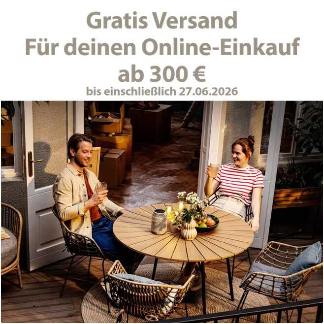 Jysk Online: Gratis Versand für den Online Einkauf ab 300€