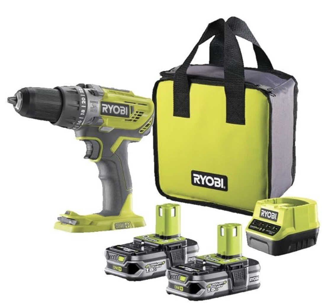 Ryobi ONE+ R18PD3-215S Akku-Schlagbohrschrauber (18V, 50Nm) inkl. 2x 1.5Ah Akkus für 90,97€ statt 136,13€ Ryobi ONE+ R18PD3 215S Akku Schlagbohrschrauber (18V, 50Nm) inkl. 2x 1.5Ah Akkus für 90,97€ statt 136,13€