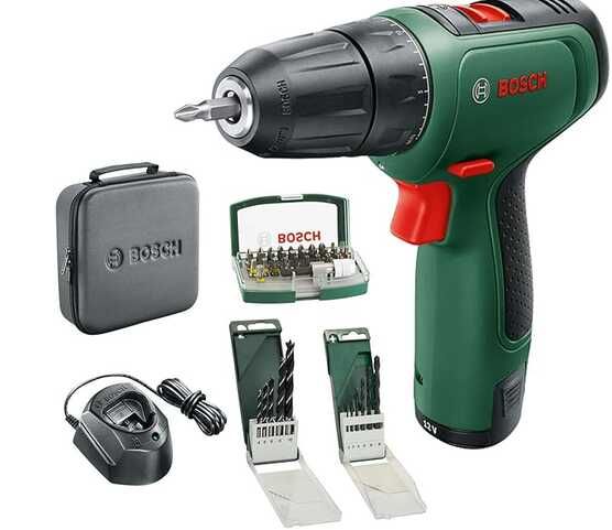 (Prime) Bosch Akkuschrauber EasyDrill 1200 inkl. 2.0 Ah Akku, Bohrerset und Bitset, im Softbag)   Amazon Edition