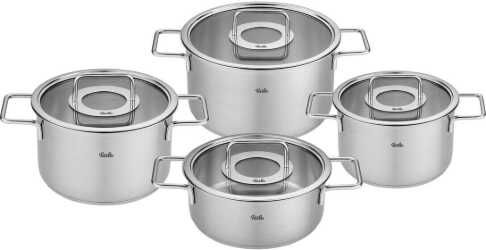 Fissler PURE Collection Kochtopf Set mit Glasdeckel 4 teilig silber für 228,29€ statt 289,99€