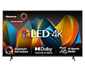 Hisense 50E7NQ 126 cm (50 Zoll) Fernseher, 4K UHD, QLED, HDR10, HDR10+ decoding, HLG, Dolby Vision Atmos für 312,00€ PVG 389,00€