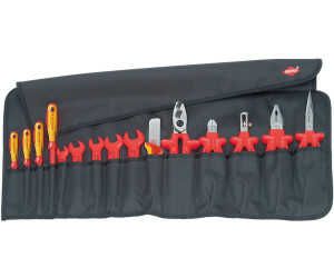 KNIPEX Werkzeug Rolltasche 15 teilig mit isolierten Werkzeugen für Arbeiten an elektrischen Anlagen 805 mm, 98 99 13 für 244,42€ PVG 301,65€