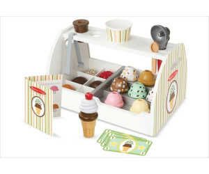Melissa & Doug Eisdiele aus Holz   28 teiliges Spielset zum Portionieren und Servieren für 35,99€ PVG 46,99€