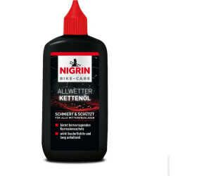 NIGRIN BIKE CARE Allwetter Kettenöl, 100 ml Flasche, Fahrradkettenöl, verringert Reibung, macht Fahrradketten leichtläufig für 3,49€ PVG 8,45€