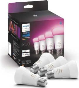 Philips Hue White And Color Ambiance 800 E27 LED Glühbirne 4er Pack für 109,98€ statt 143,04€