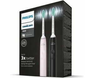 hilips Sonicare 3100 elektrische Zahnbürste, Schallzahnbürste, Andruckkontrolle und Timer, Sugar Rose und Schwarz für 49,99€ PVG 57,78€