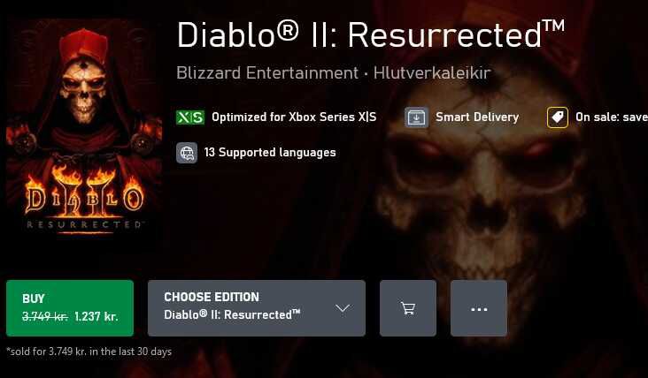 Diablo II: Resurrected für die XBOX Konsolen für 2,63€ statt 13,99€