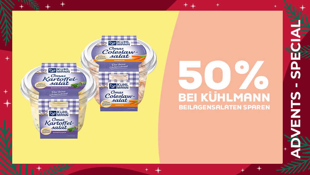 50% Cashback Kühlmann Beilagensalat 400g und 600g